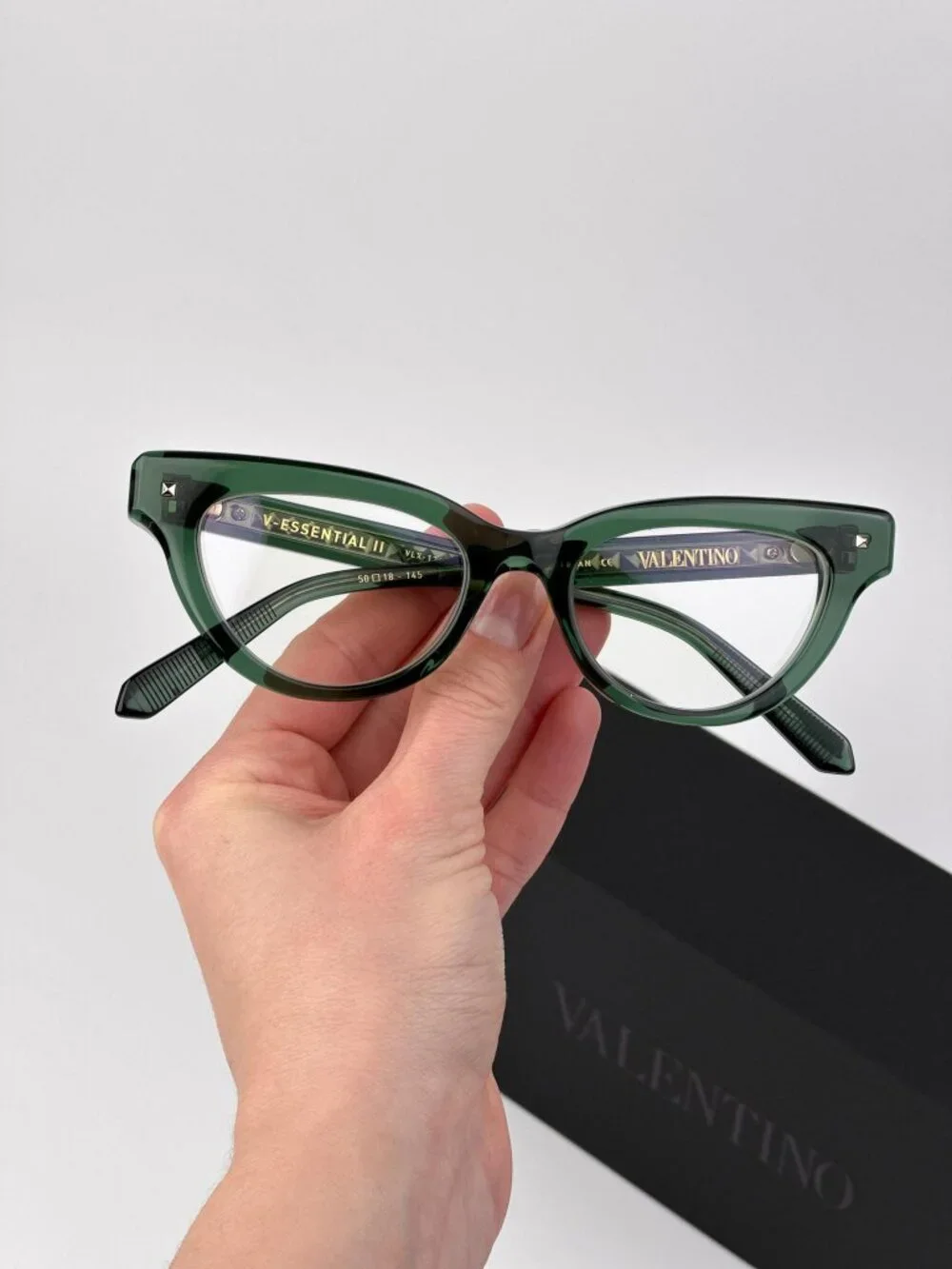 Valentino Women Eyeglasses Emerald Green Cat Eye Frame V-ESSENTIAL II VLX-124 B